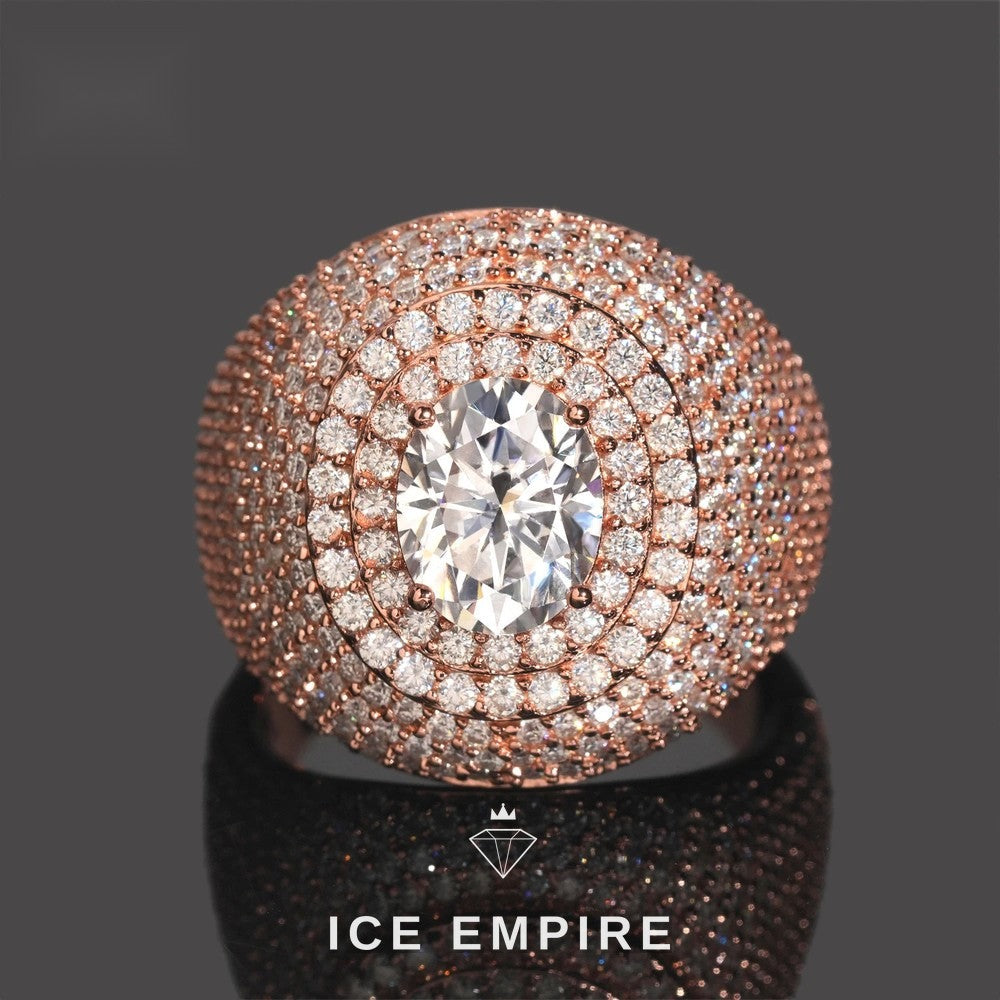 Iced Out 925 Silver Moissanite Ring