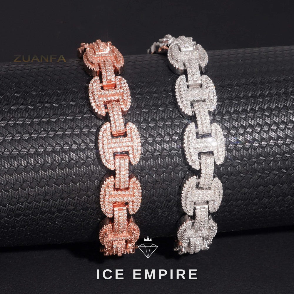 Iced Out Rose Gold Plated Moissanite Cuban Chain