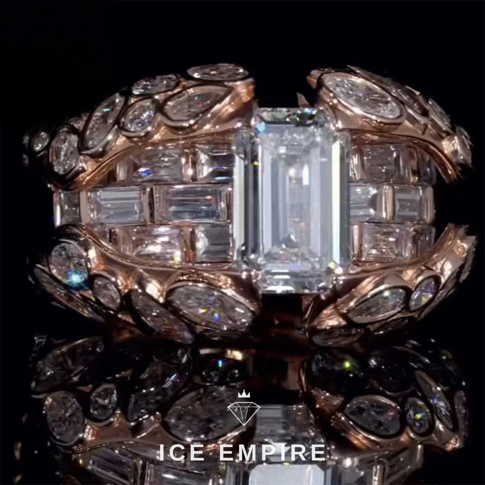 Iced Out 925 Silver Moissanite Ring