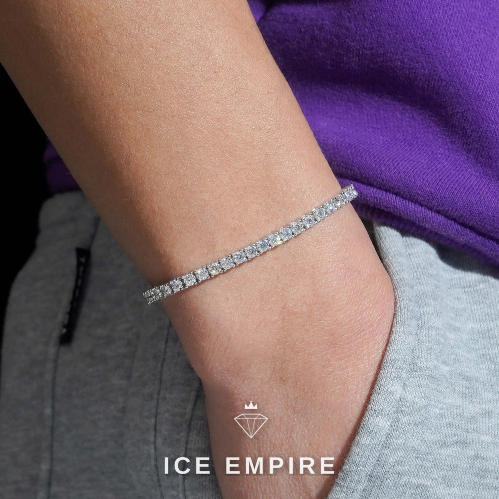 Iced Out 925 Silver Lab Grown Diamond Tennis Bracelet