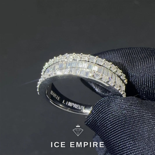 Iced Out Baguette Gold Plated Moissanite Ring