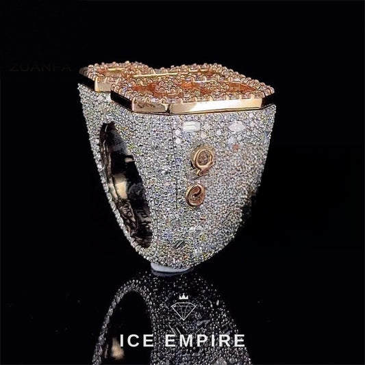 Iced Out 925 Silver Moissanite Ring