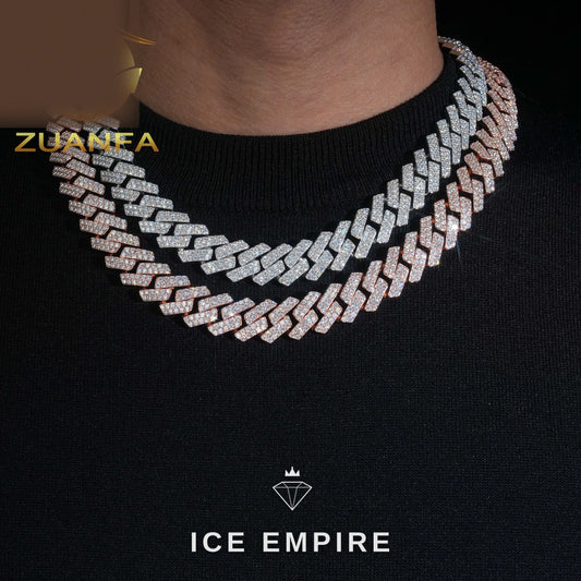 Iced Out Rose Gold Plated Moissanite Cuban Chain