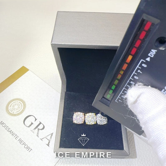 Iced Out 925 Silver Moissanite Stud Earrings