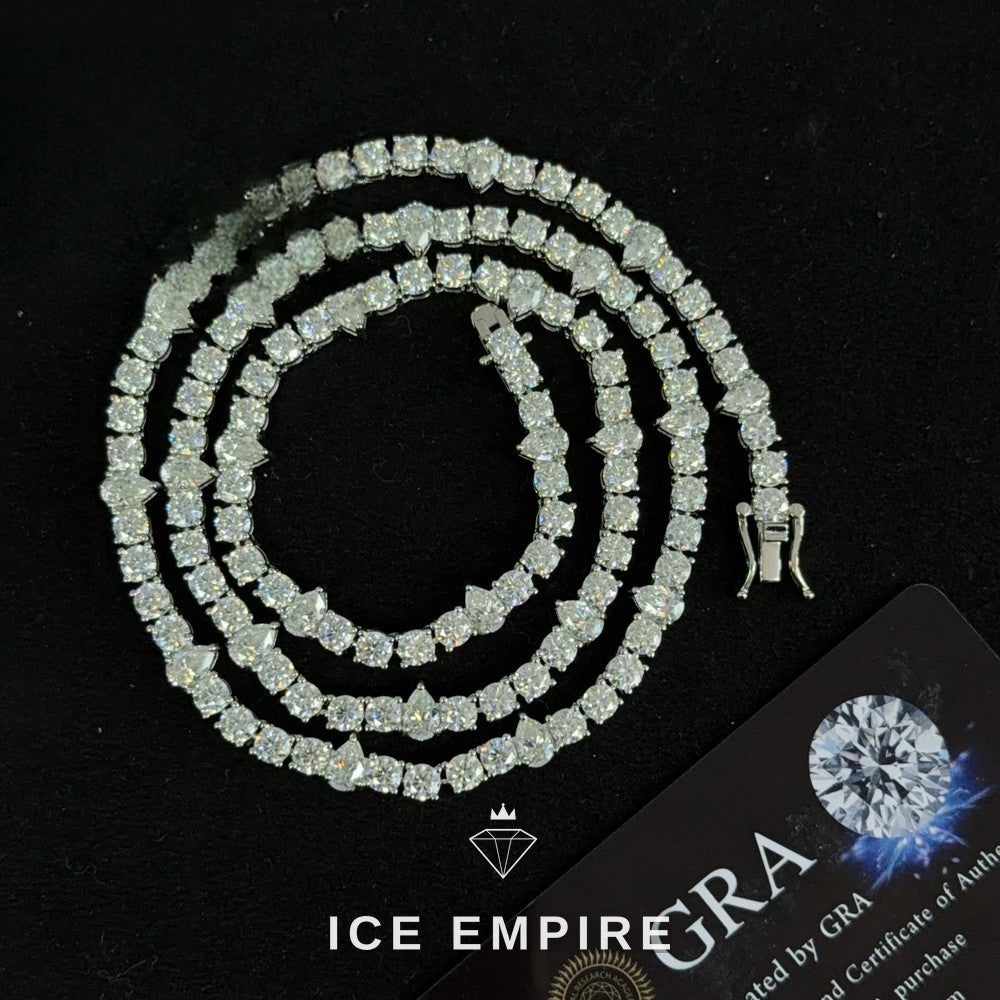 Iced Out 925 Silver Moissanite Tennis Chain