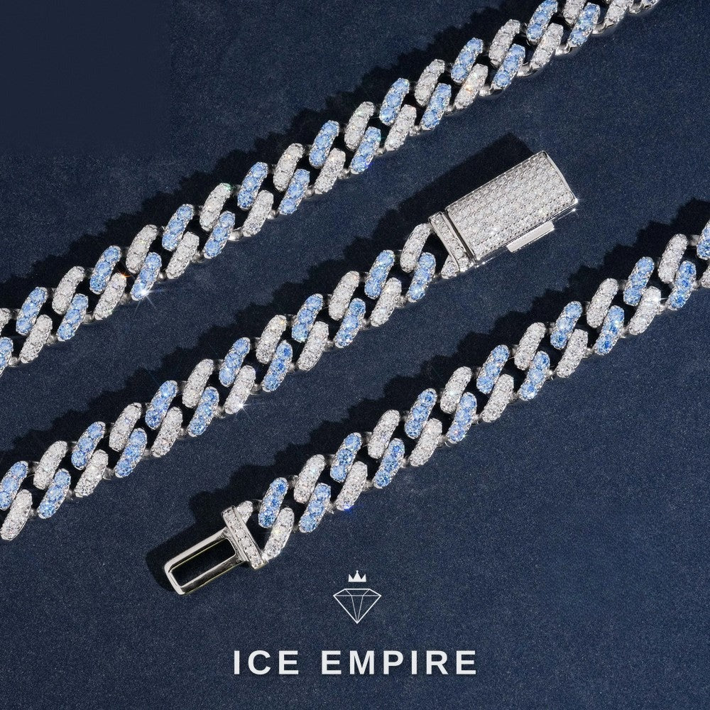 Iced Out 14K Gold Moissanite Cuban Chain