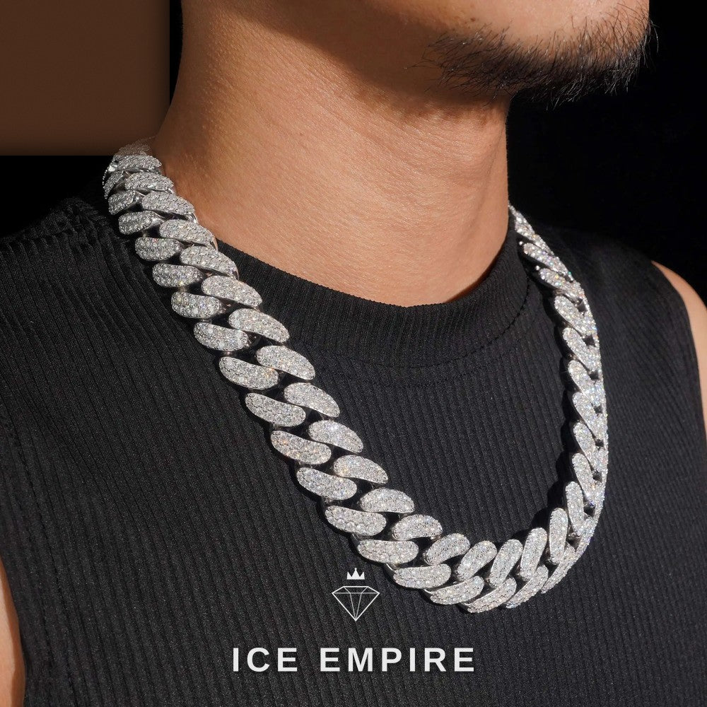 Iced Out Rose Gold Plated Moissanite Cuban Chain