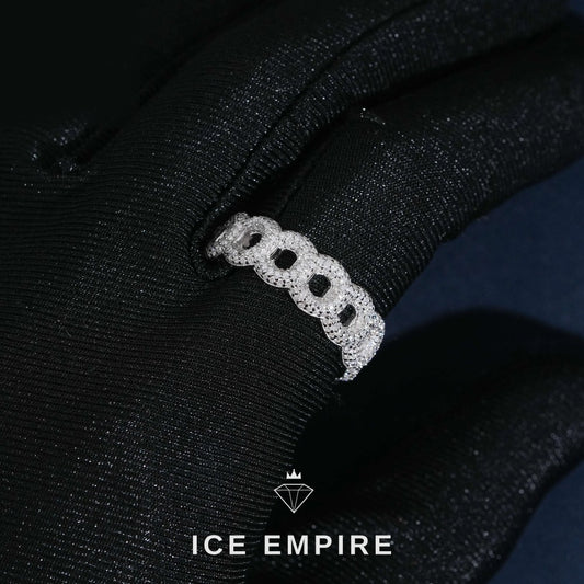 Iced Out 925 Silver Moissanite Ring