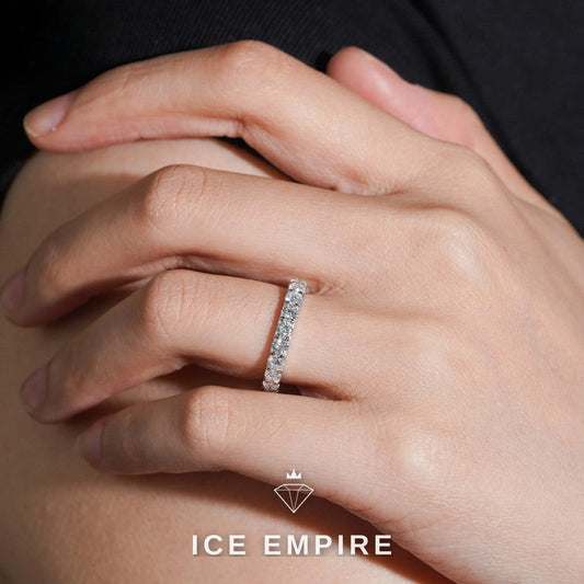Iced Out 925 Silver Lab Grown Diamond Hoop Earrings