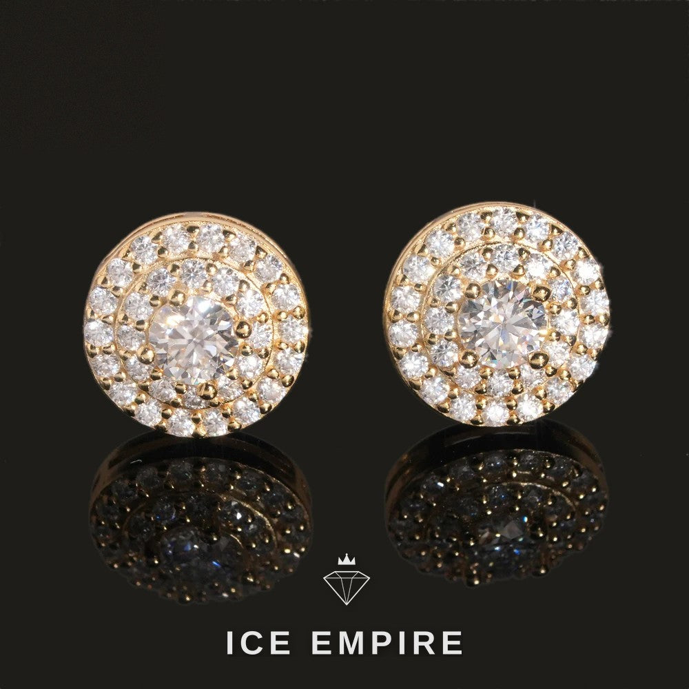 Iced Out Rose Gold Plated Moissanite Stud Earrings