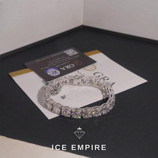 Iced Out 925 Silver Moissanite Tennis Chain