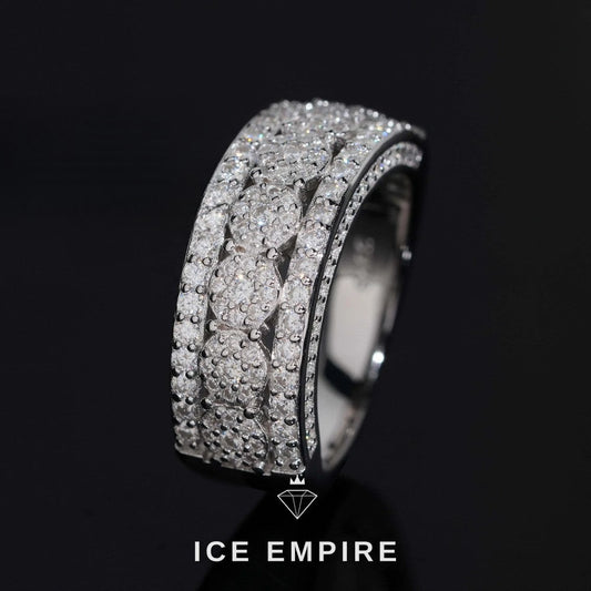 Iced Out 925 Silver Moissanite Ring