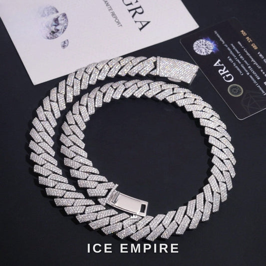 Iced Out Rose Gold Plated Moissanite Cuban Chain