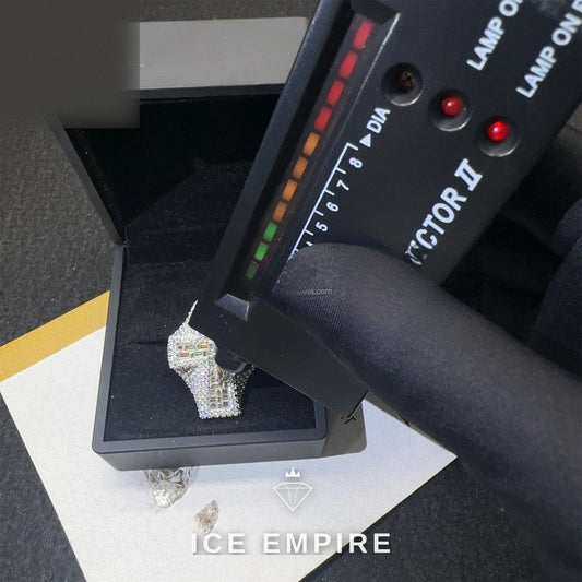 Iced Out Baguette 925 Silver Moissanite Ring