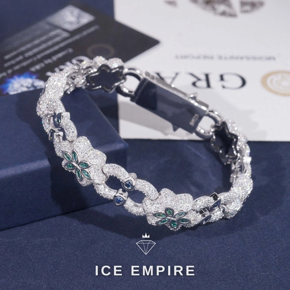 Iced Out 925 Silver Moissanite Cuban Chain