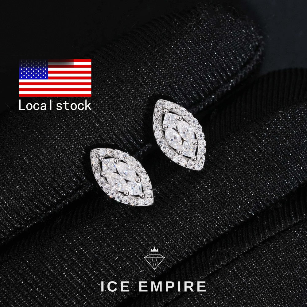 Iced Out Rose Gold Plated Moissanite Stud Earrings
