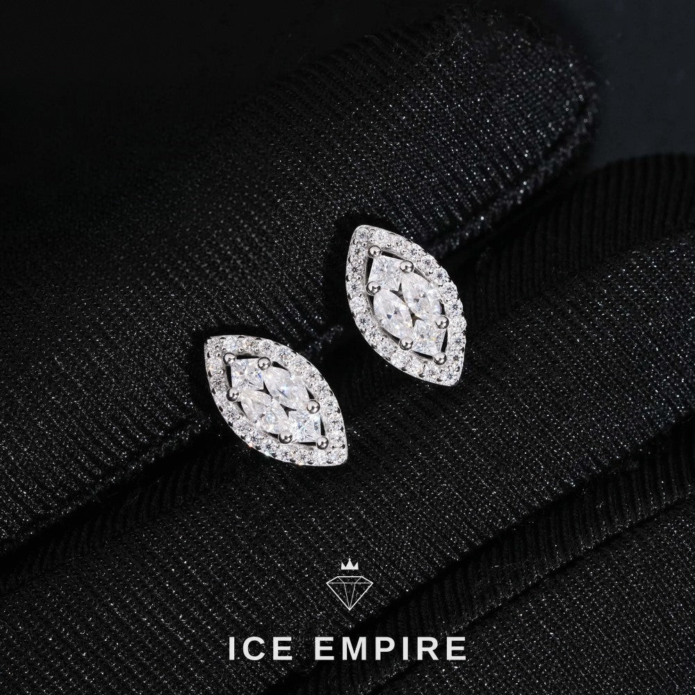 Iced Out Rose Gold Plated Moissanite Stud Earrings