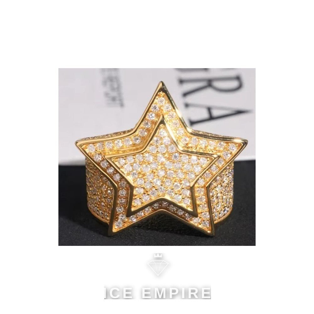 Iced Out 925 Silver Moissanite Ring