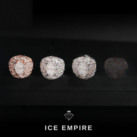 Iced Out 925 Silver Moissanite Ring