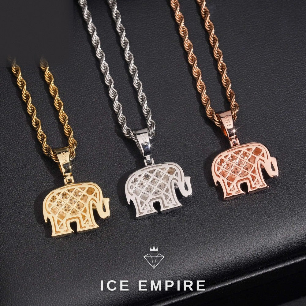 Iced Out 18K Gold Moissanite Pendant