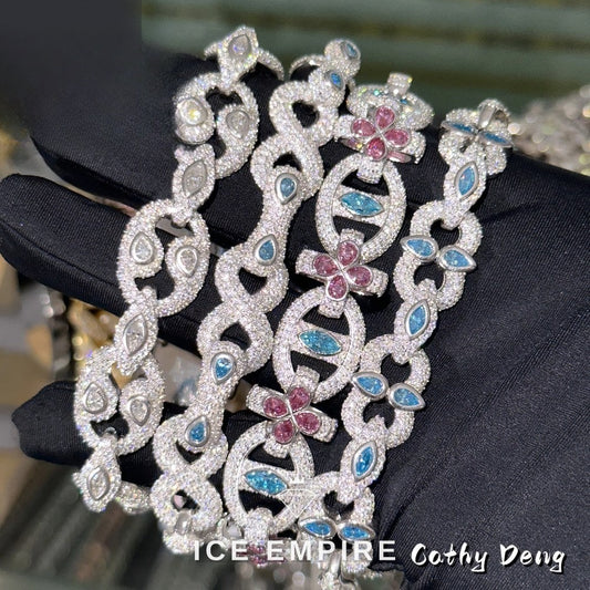 Iced Out 925 Silver Moissanite Cuban Chain