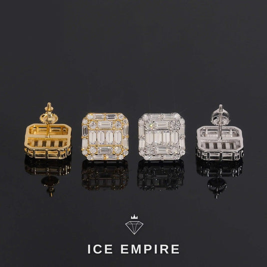 Iced Out Rose Gold Plated Moissanite Earrings