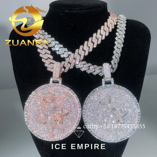Iced Out Rose Gold Plated Moissanite Pendant