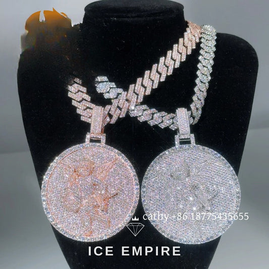 Iced Out Rose Gold Plated Moissanite Pendant