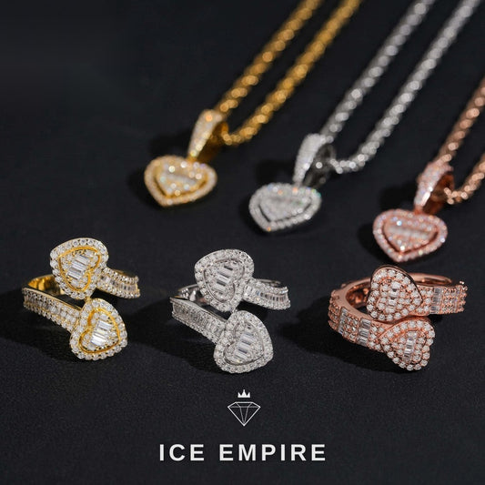 Iced Out Baguette Gold Plated Moissanite Pendant