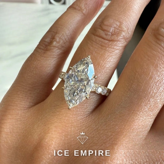 Iced Out 10K Gold Lab Grown Diamond Engagement Ring