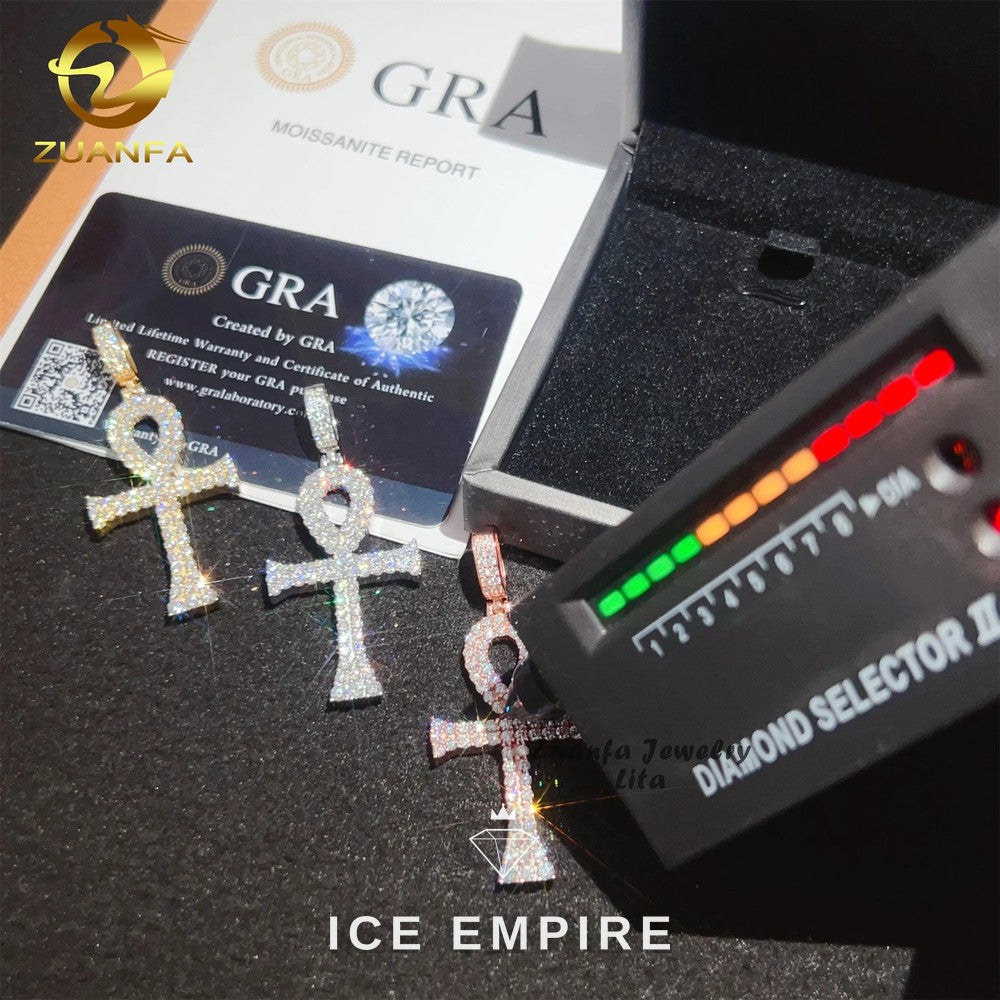 Iced Out Cross 925 Silver Pendant
