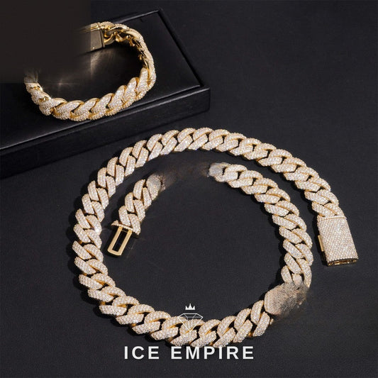 Iced Out Gold Plated Moissanite Cuban Chain