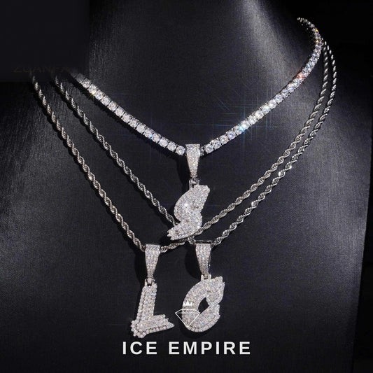 Iced Out Baguette 925 Silver Moissanite Pendant