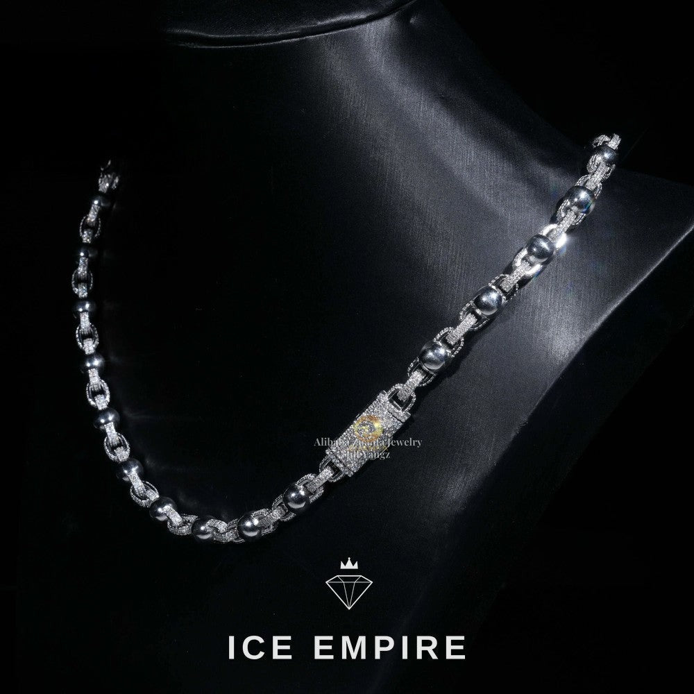 Iced Out Rose Gold Plated Moissanite Cuban Chain