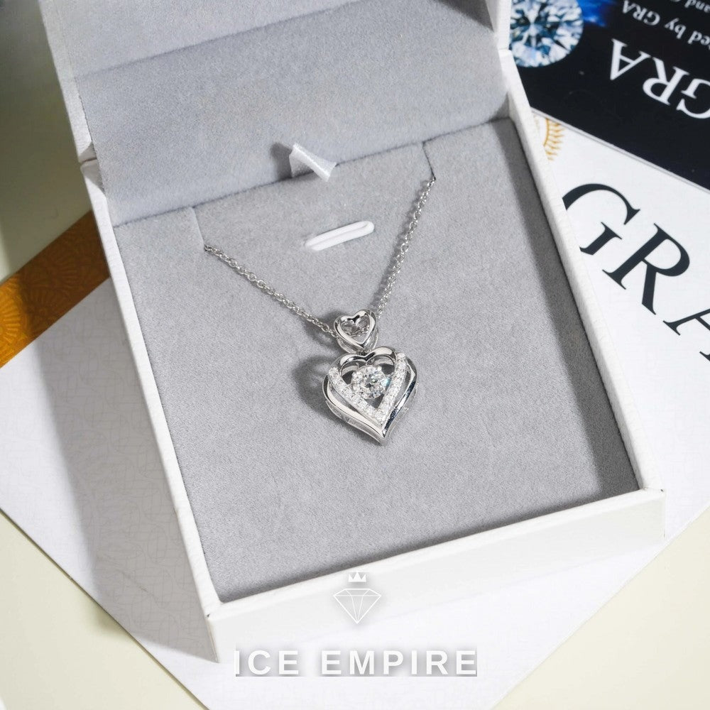 Iced Out Heart Rose Gold Plated Moissanite Pendant