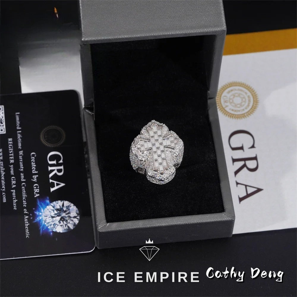 Iced Out 925 Silver Moissanite Cuban Chain