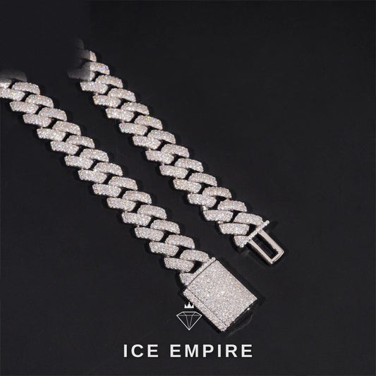 Iced Out Rose Gold Plated Moissanite Cuban Chain