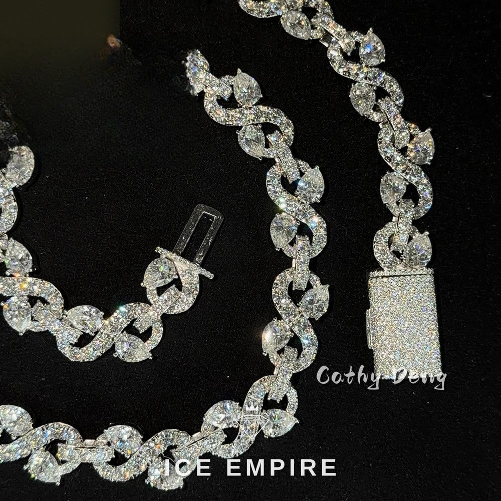 Iced Out Rose Gold Plated Moissanite Cuban Chain