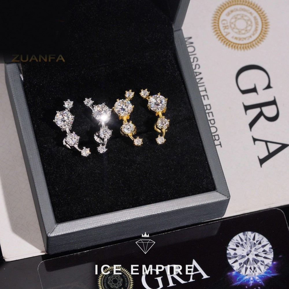 Iced Out 925 Silver Moissanite Earrings