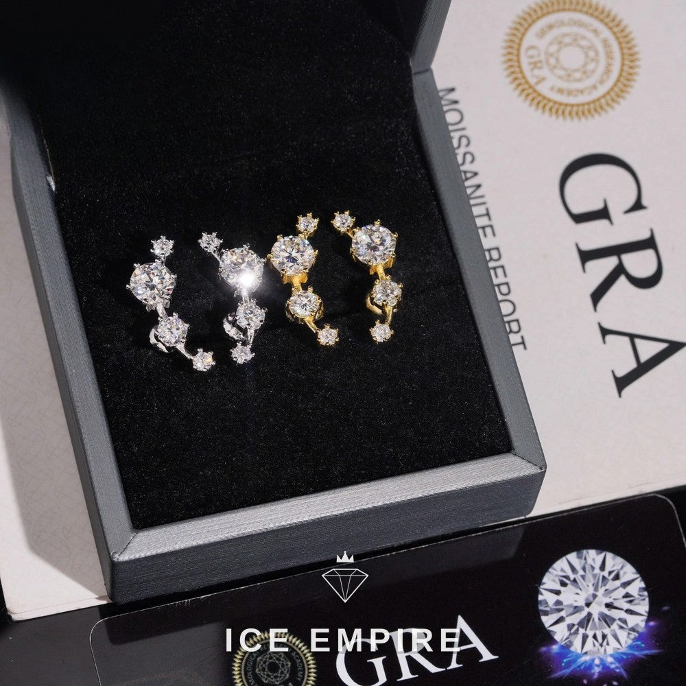 Iced Out 925 Silver Moissanite Earrings