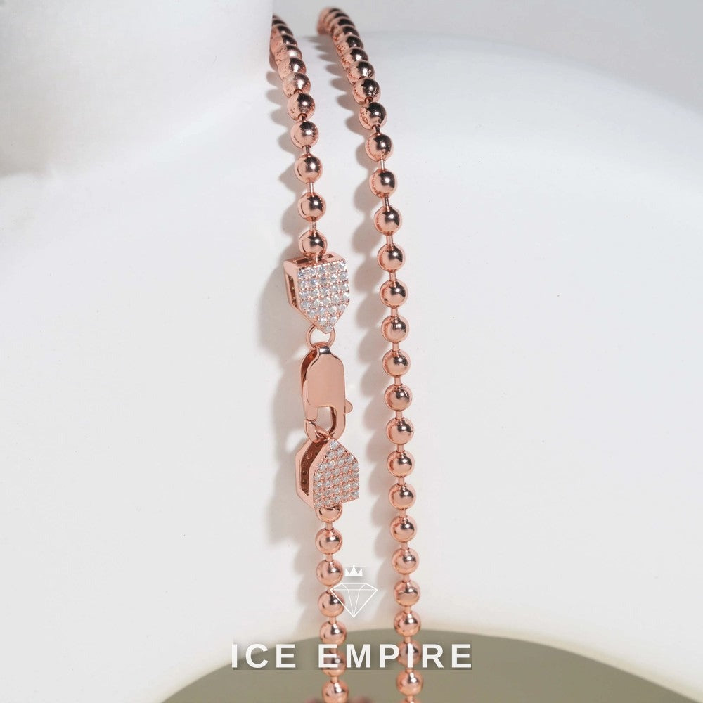 Iced Out Rose Gold Plated Moissanite Cuban Chain