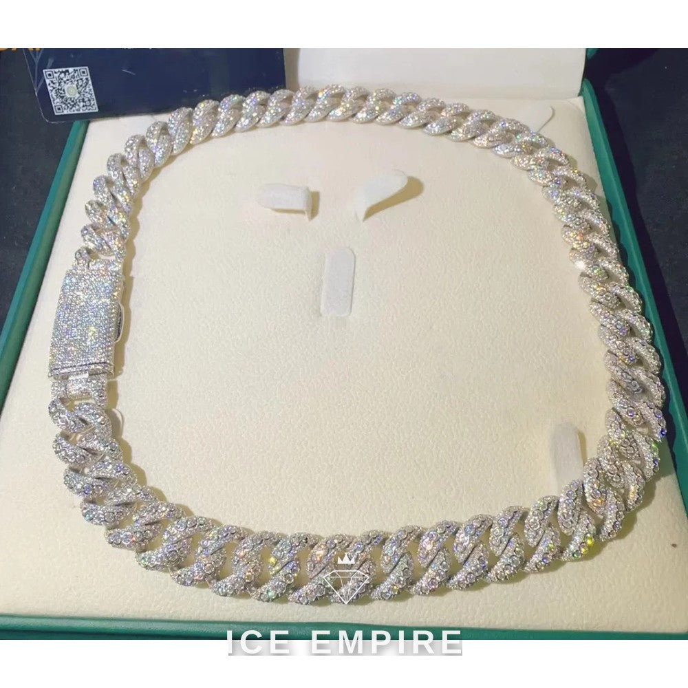 Iced Out Rose Gold Plated Moissanite Cuban Chain