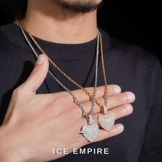 Iced Out Heart Gold Plated Moissanite Pendant