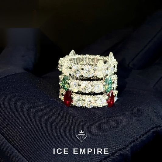 Iced Out 925 Silver Moissanite Ring