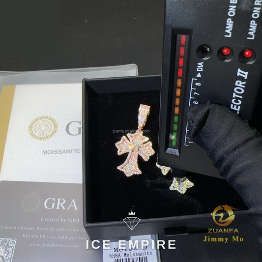 Iced Out Cross 925 Silver Pendant