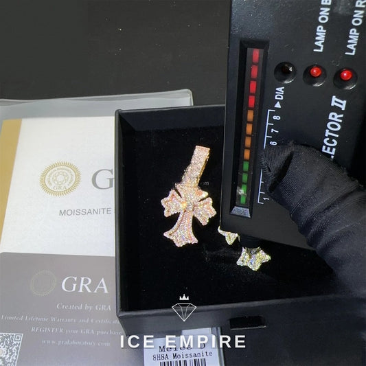Iced Out Cross 925 Silver Pendant