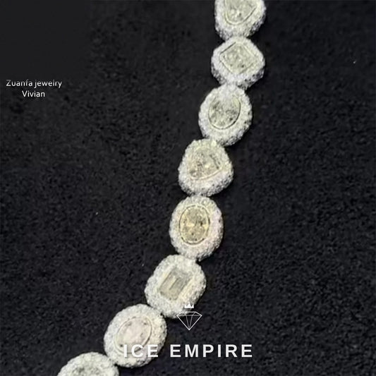 Iced Out Rose Gold Plated Moissanite Cuban Chain