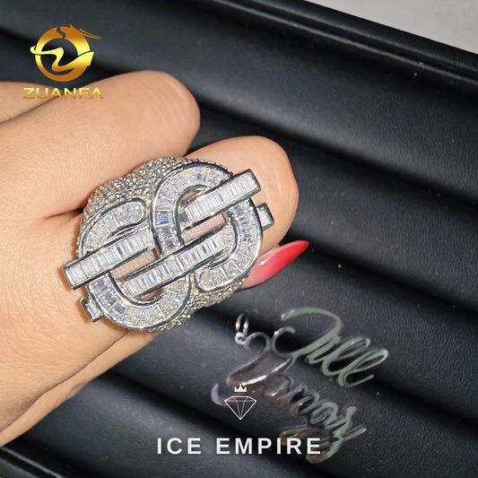 Iced Out Rose Gold Plated Moissanite Ring