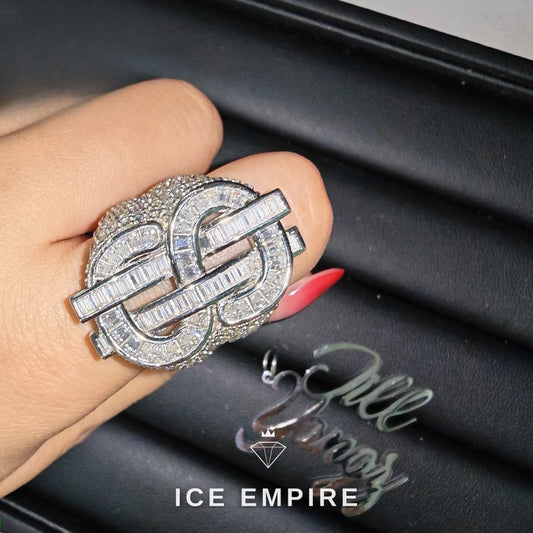 Iced Out Rose Gold Plated Moissanite Ring