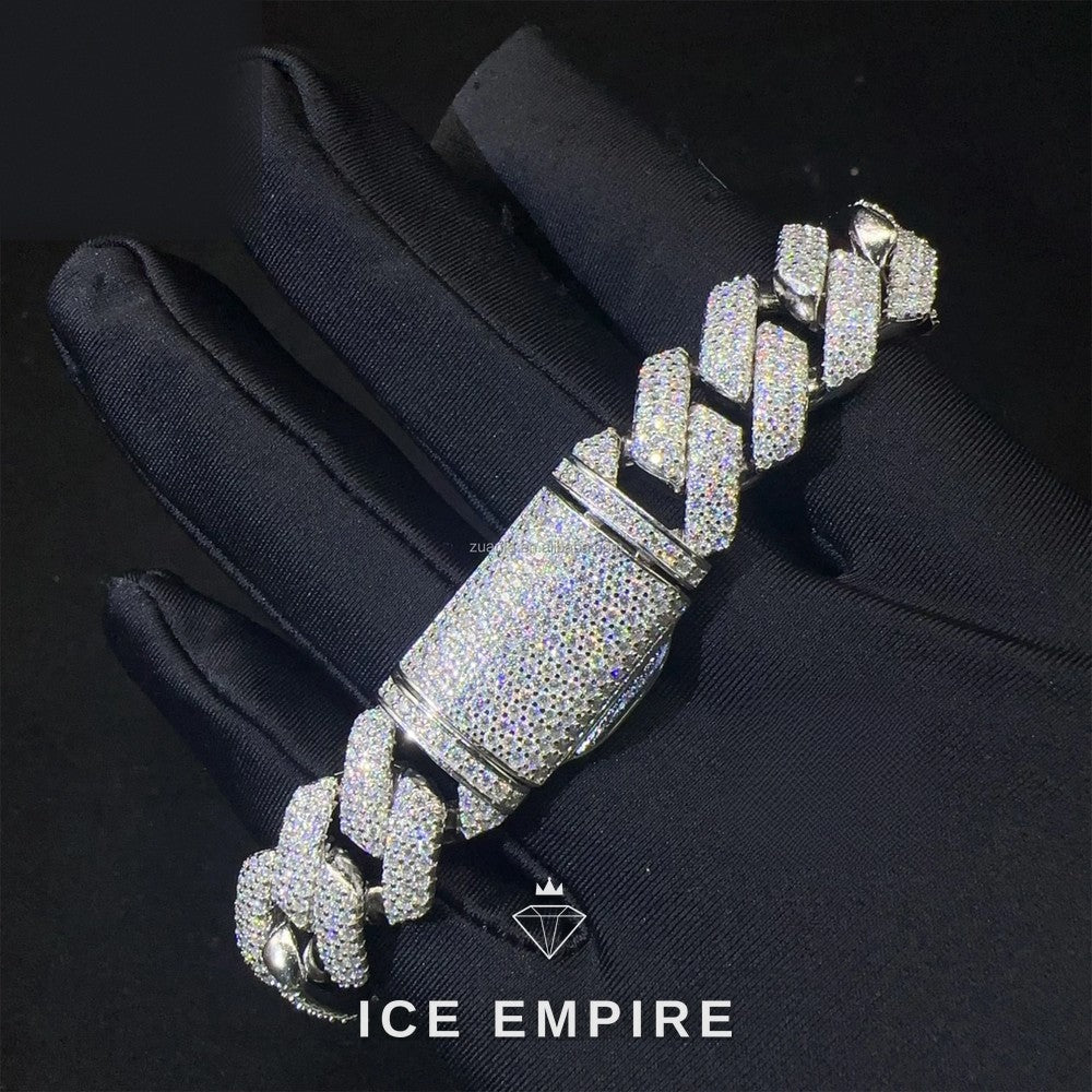 Iced Out Gold Plated Moissanite Cuban Chain
